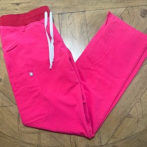 Figs Kade Cargo Scrub Pants- Hot Pink Shocking Pink